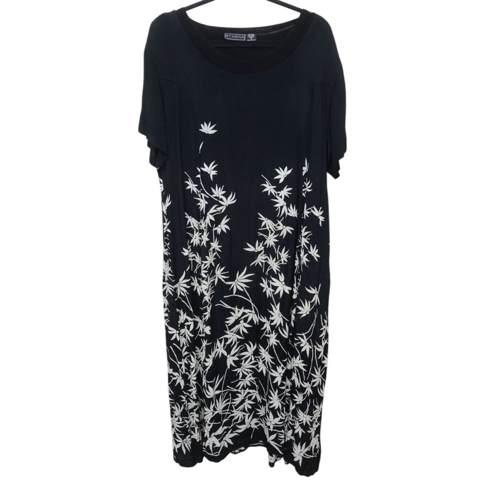 Starina‎ Y2K Bamboo Flowy Artsy Dress Women's Size Large Fairy Cottagecore Vacay